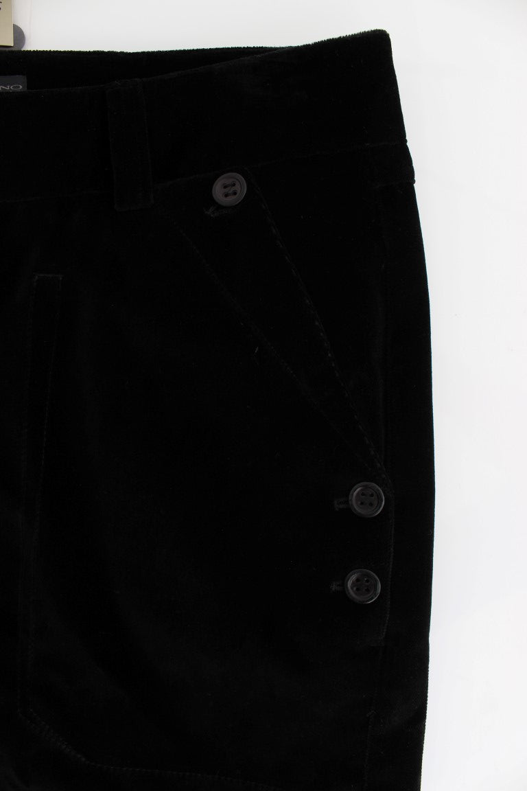 Jeans neri eleganti in cotone dritto