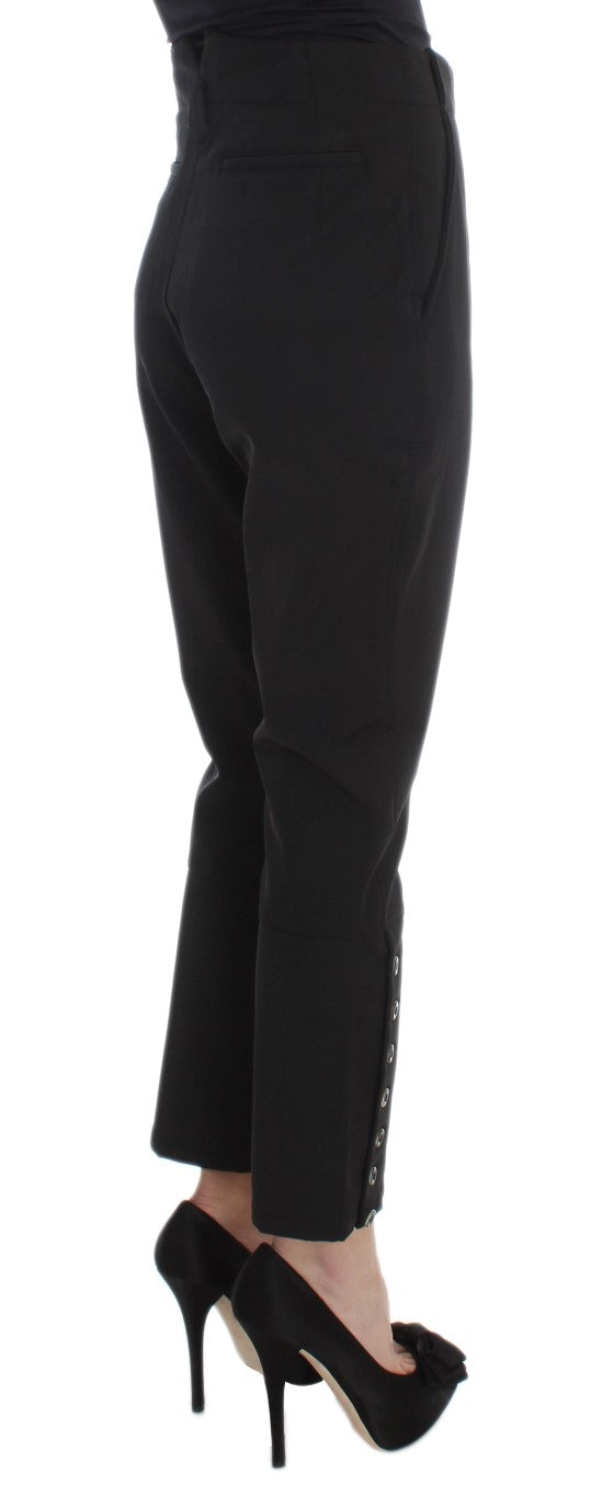 Elegante Cropped Caprihose in Schwarz
