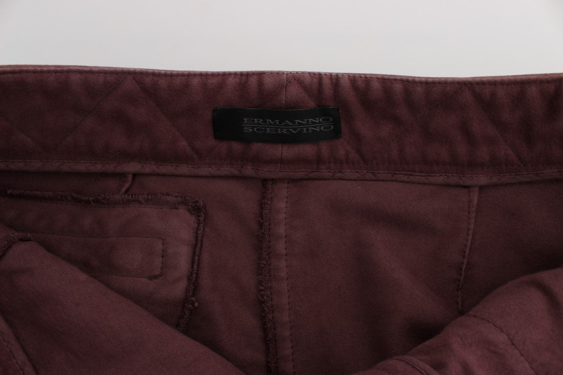 Schicke bordeauxfarbene Capri-Cargohose