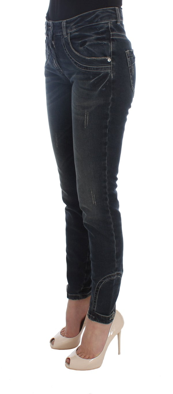 Schicke blaue Slim Fit italienische Jeans