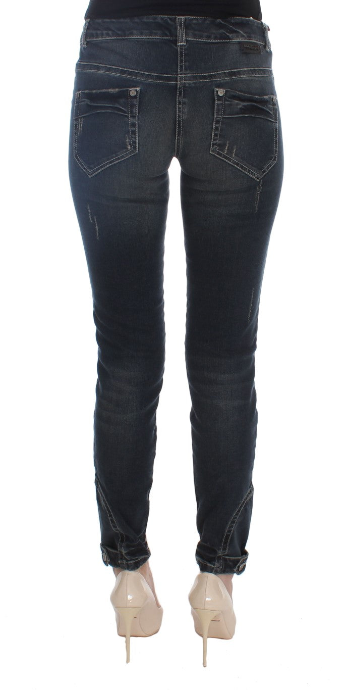 Schicke blaue Slim Fit italienische Jeans