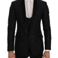 Elegant Blue & Black Slim Fit Suit Ensemble