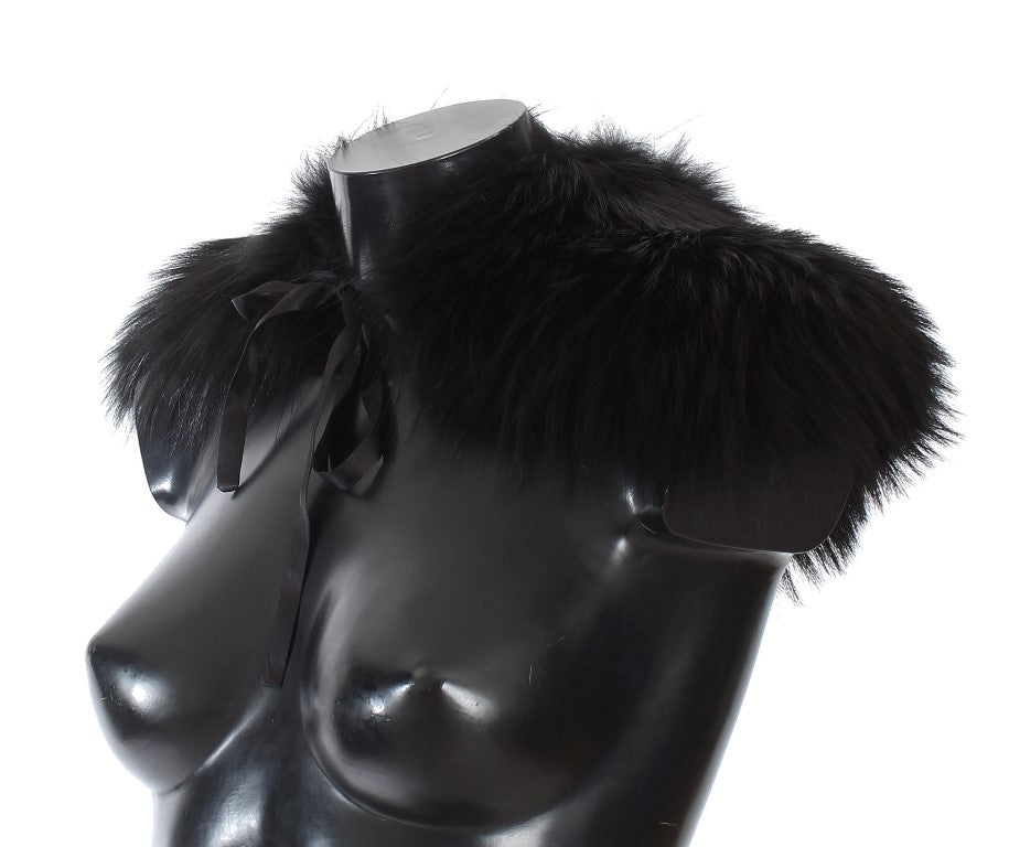 Schicker Schulterumhang aus schwarzem Fuchspelz