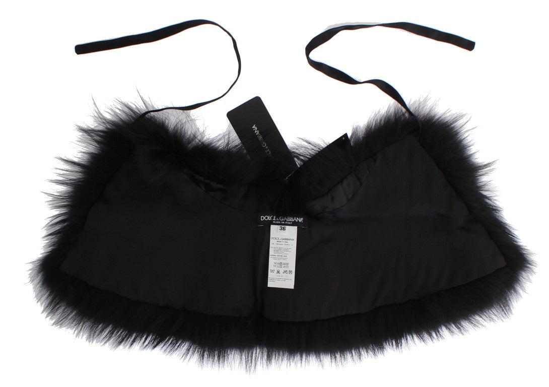 Schicker Schulterumhang aus schwarzem Fuchspelz