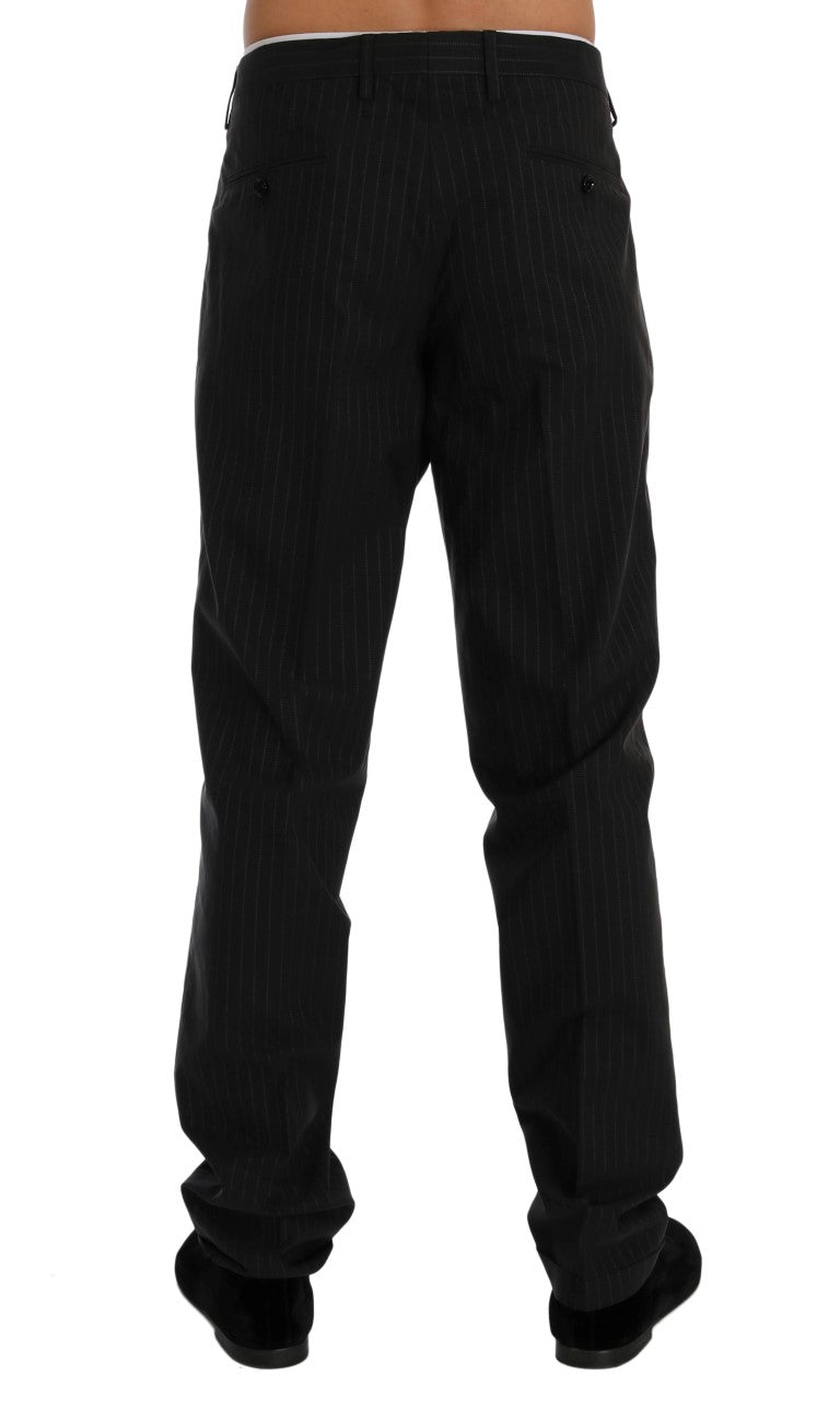 Elegante, gestreifte Anzughose im Straight Fit