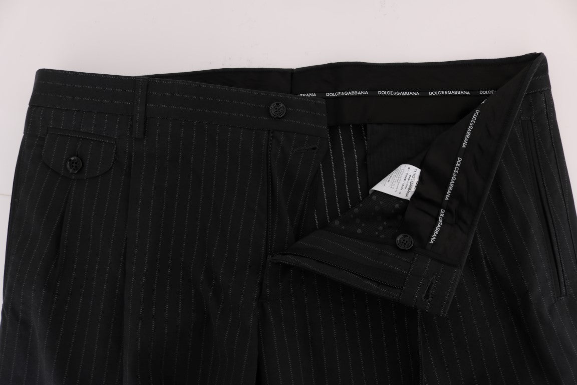 Elegante, gestreifte Anzughose im Straight Fit