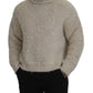 Eleganter cremefarbener Rollkragenpullover aus Wollmischung
