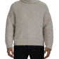 Eleganter cremefarbener Rollkragenpullover aus Wollmischung