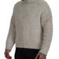 Eleganter cremefarbener Rollkragenpullover aus Wollmischung