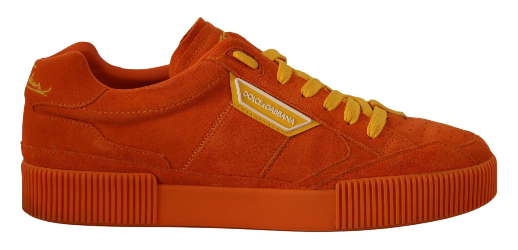 Sneakers italiane in pelle scamosciata arancione