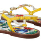 Majolica Crystal Embellished Leather Sandals