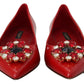 Red Suede Crystal Loafers - Exquisite Elegance