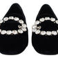 Chic Velvet Crystal-Embellished Loafers