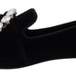 Chic Velvet Crystal-Embellished Loafers