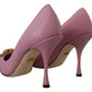 Devotion Leather Heels in Pink