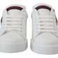 Elegant White Portofino Leather Sneakers