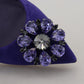 Embellished Crystal Purple Suede Flats