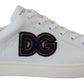 Elegant White Leather Men's Sneakers