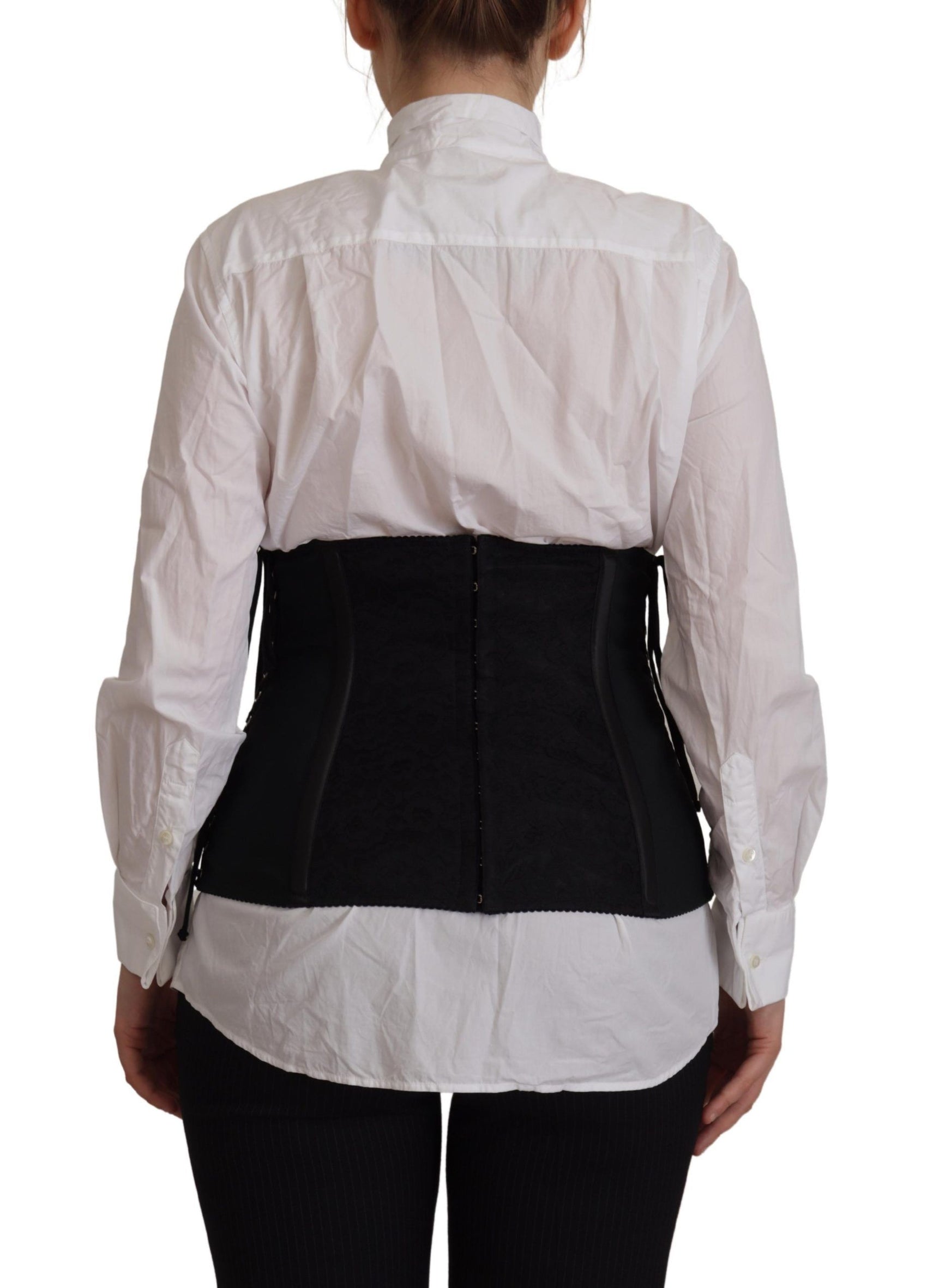 Elegantes schwarzes Korsett-Top mit Taillenträgern