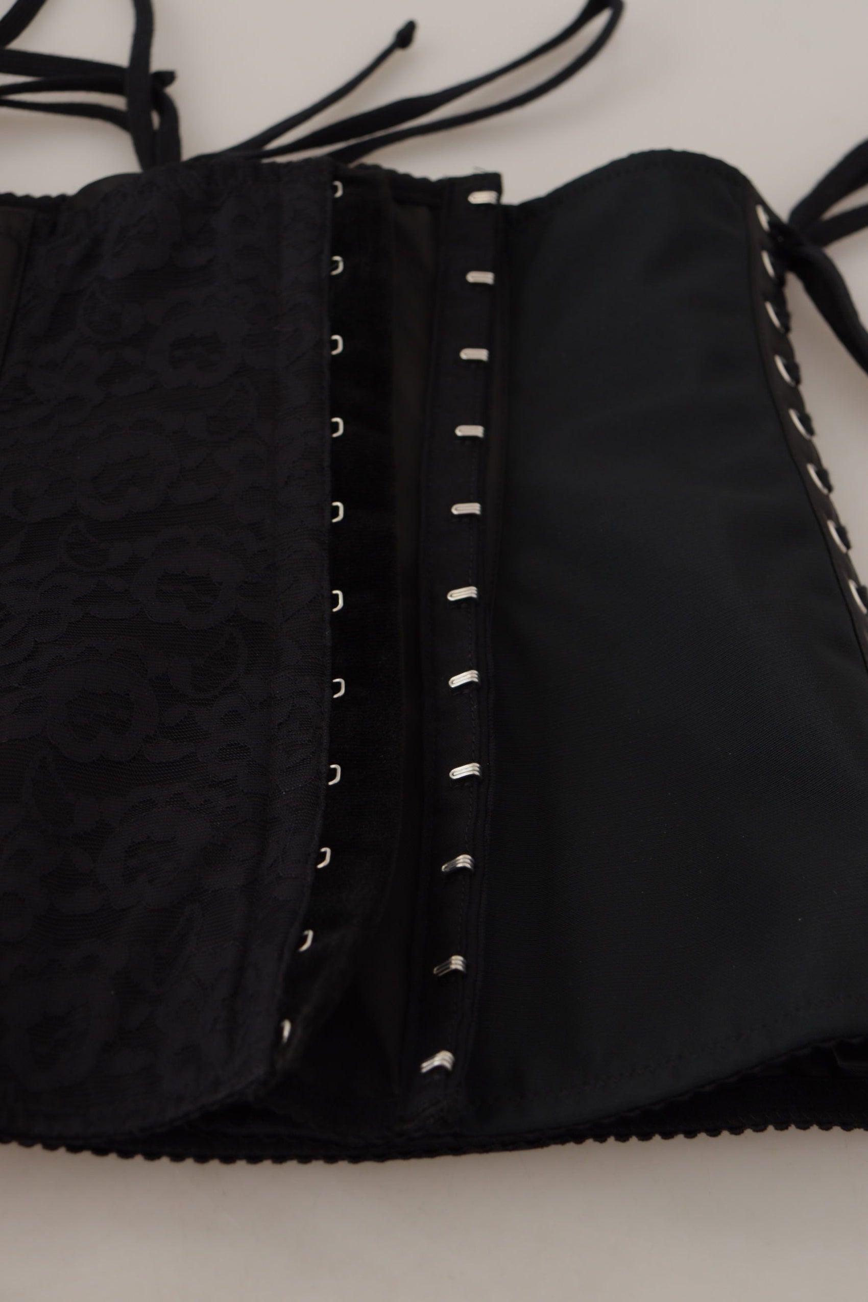 Elegantes schwarzes Korsett-Top mit Taillenträgern