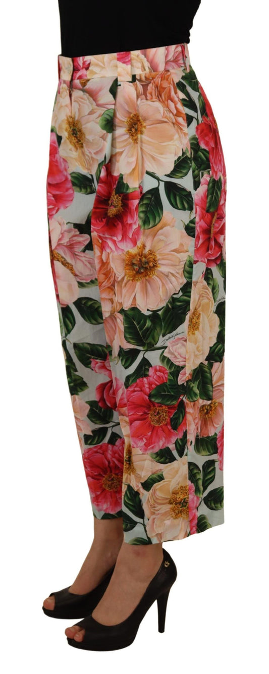 Pantaloni a vita alta in seta squisita