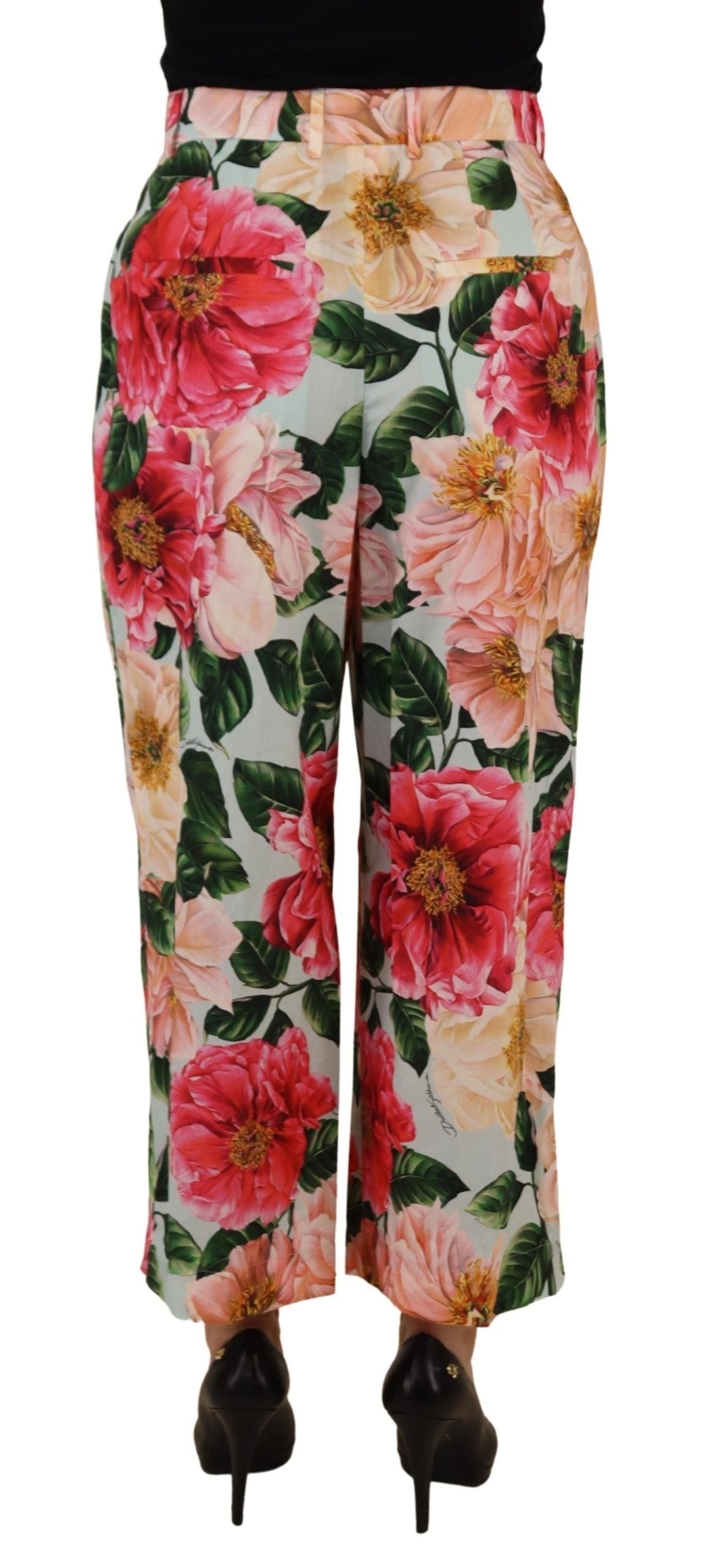 Pantaloni a vita alta in seta squisita