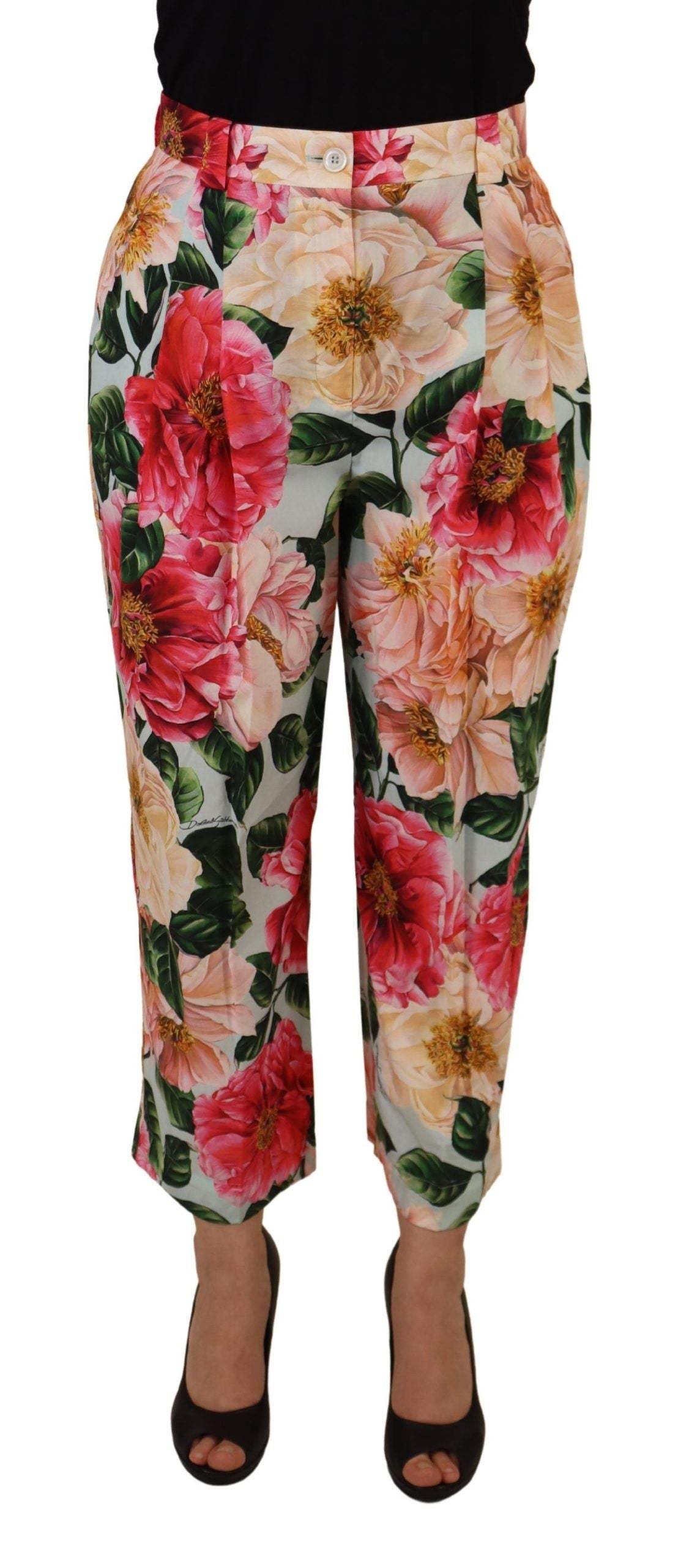 Pantaloni a vita alta in seta squisita