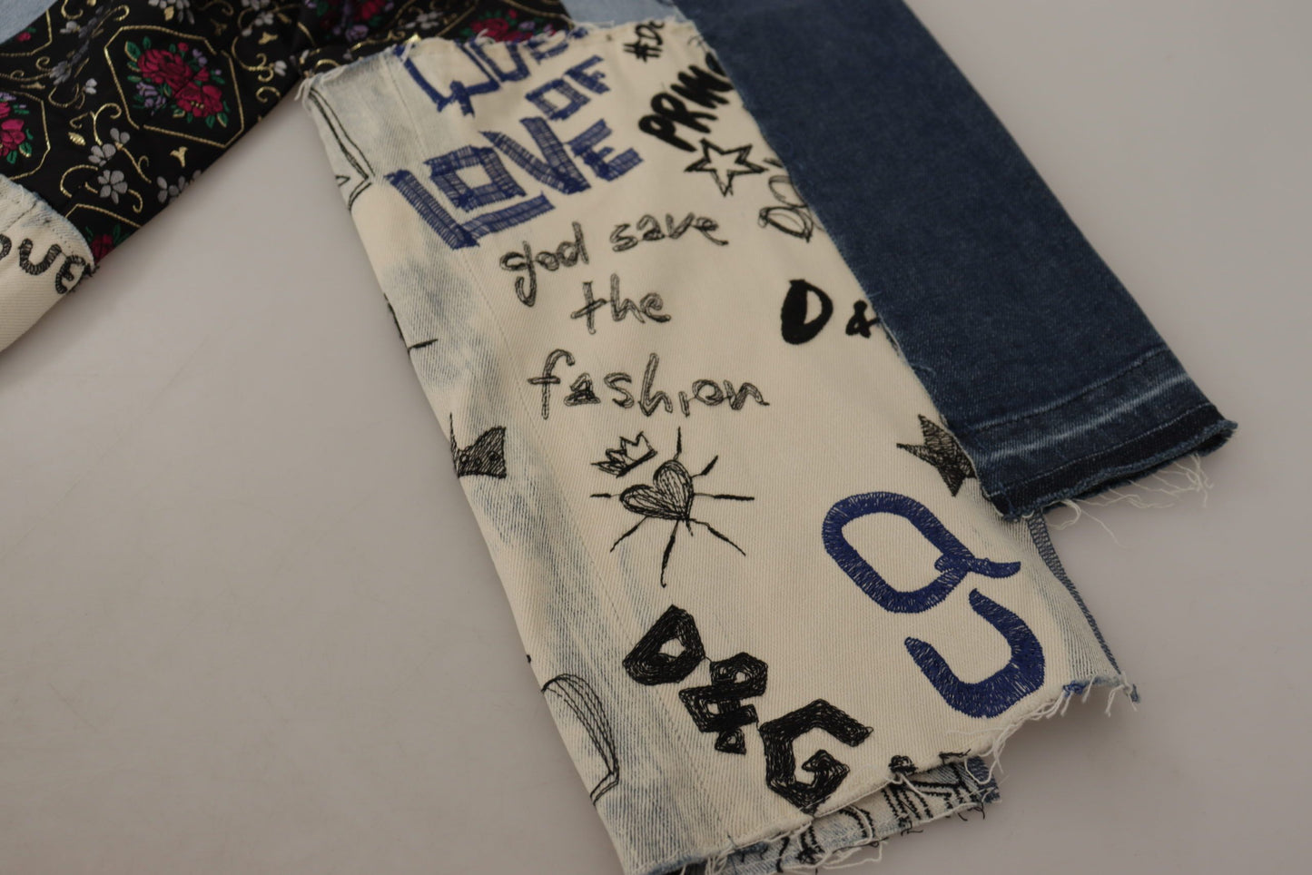 Jeans larghi multicolor a vita alta