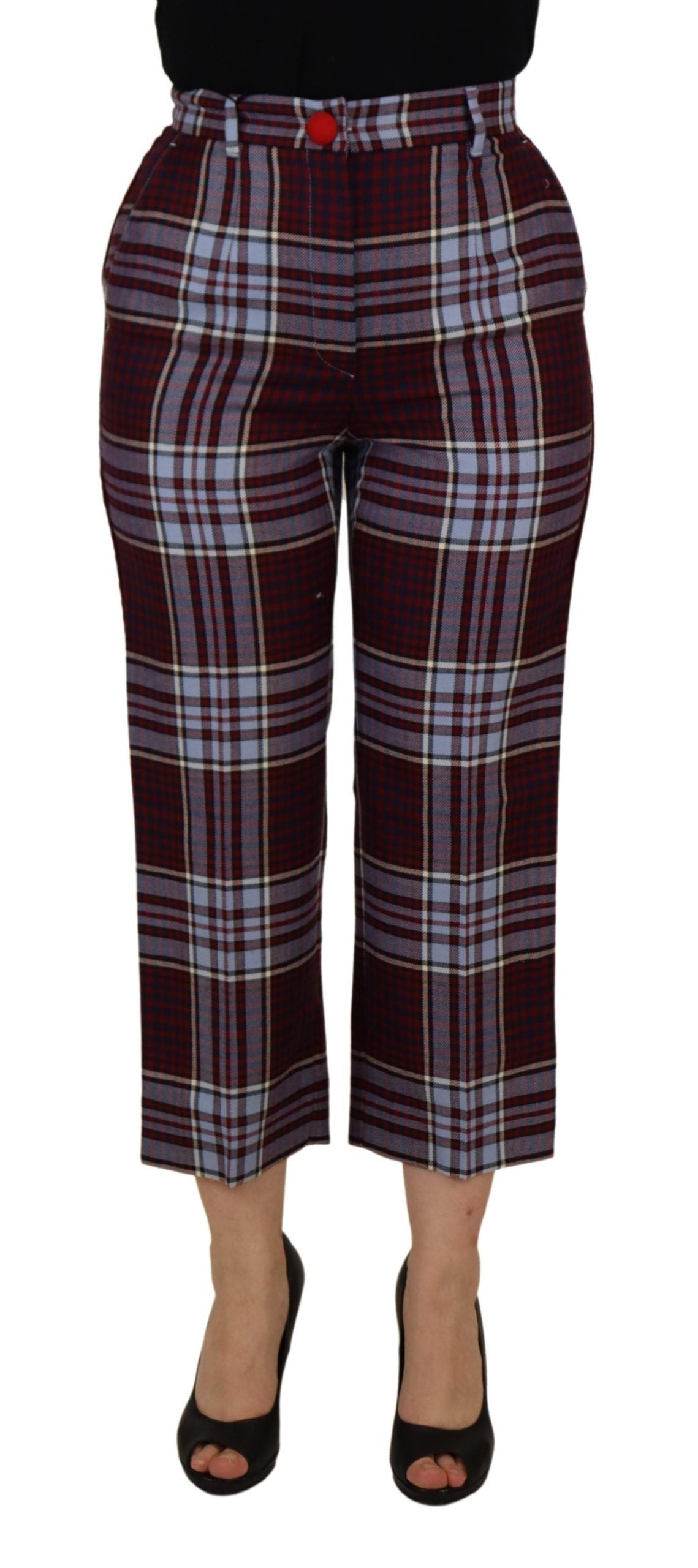 Pantaloni eleganti in misto lana a vita alta