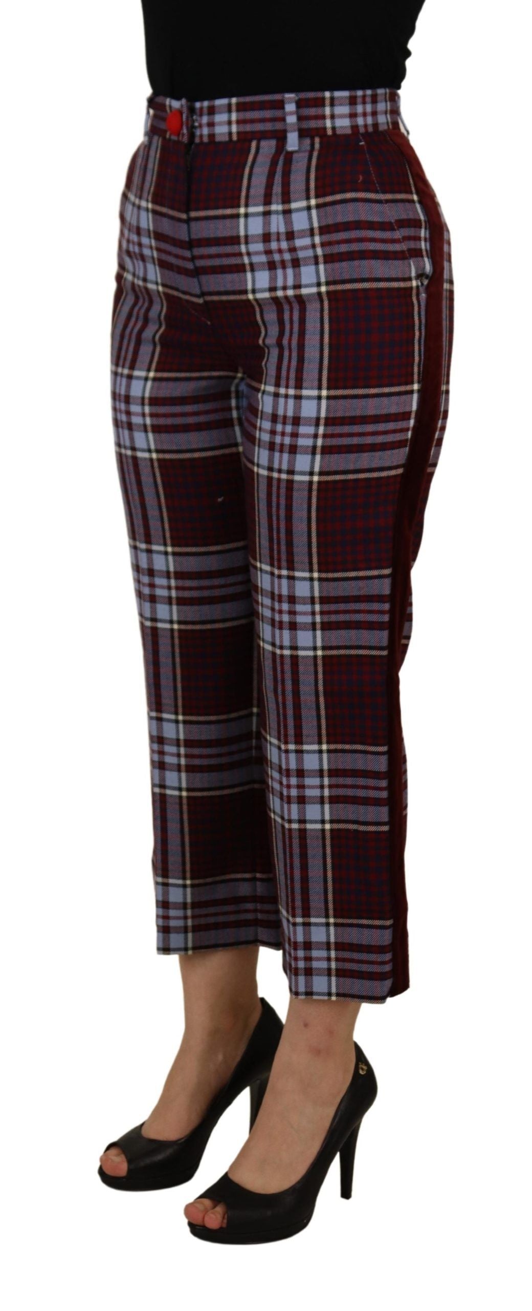 Pantaloni eleganti in misto lana a vita alta