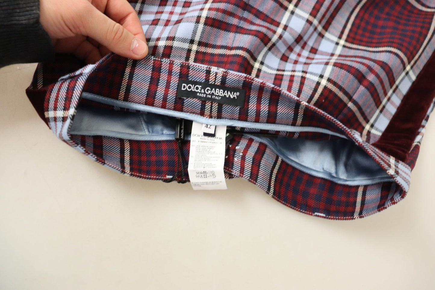 Pantaloni eleganti in misto lana a vita alta
