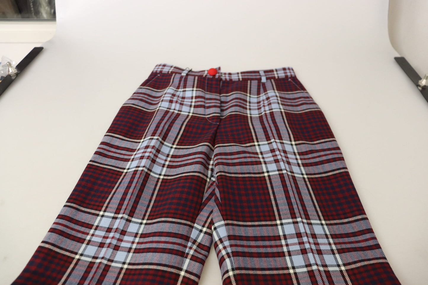 Pantaloni eleganti in misto lana a vita alta