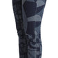 Eleganti jeans skinny a vita alta con motivo floreale