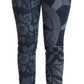 Eleganti jeans skinny a vita alta con motivo floreale