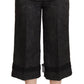 Pantaloni eleganti in broccato nero