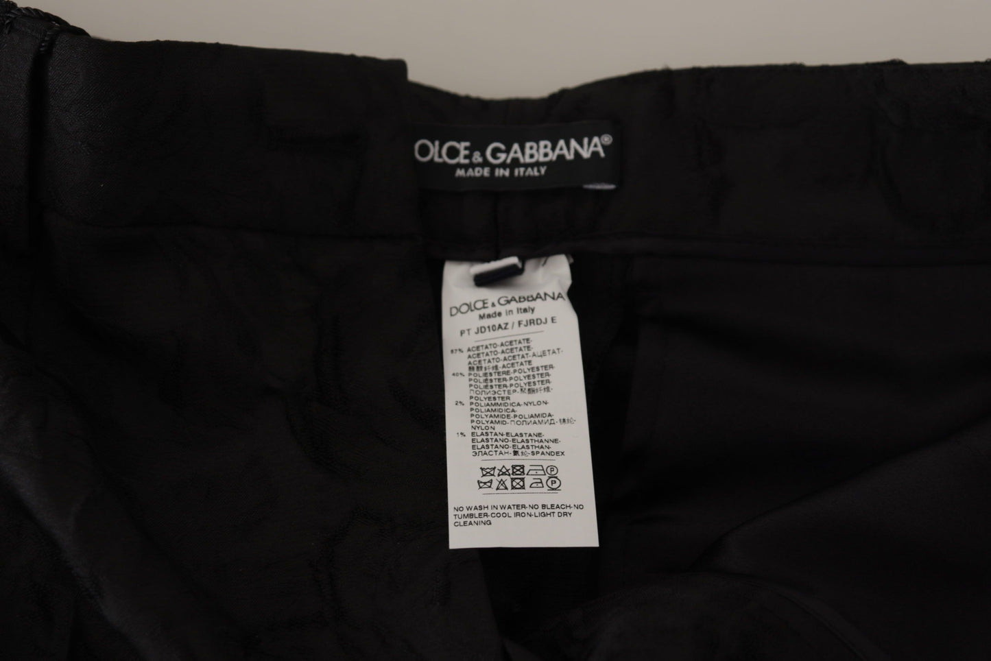 Pantaloni eleganti in broccato nero