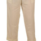 Eleganti pantaloni in lana a vita alta color avorio