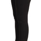 Jeans skinny elasticizzati in cotone nero lucido