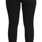 Jeans skinny elasticizzati in cotone nero lucido