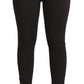 Jeans skinny elasticizzati in cotone nero lucido