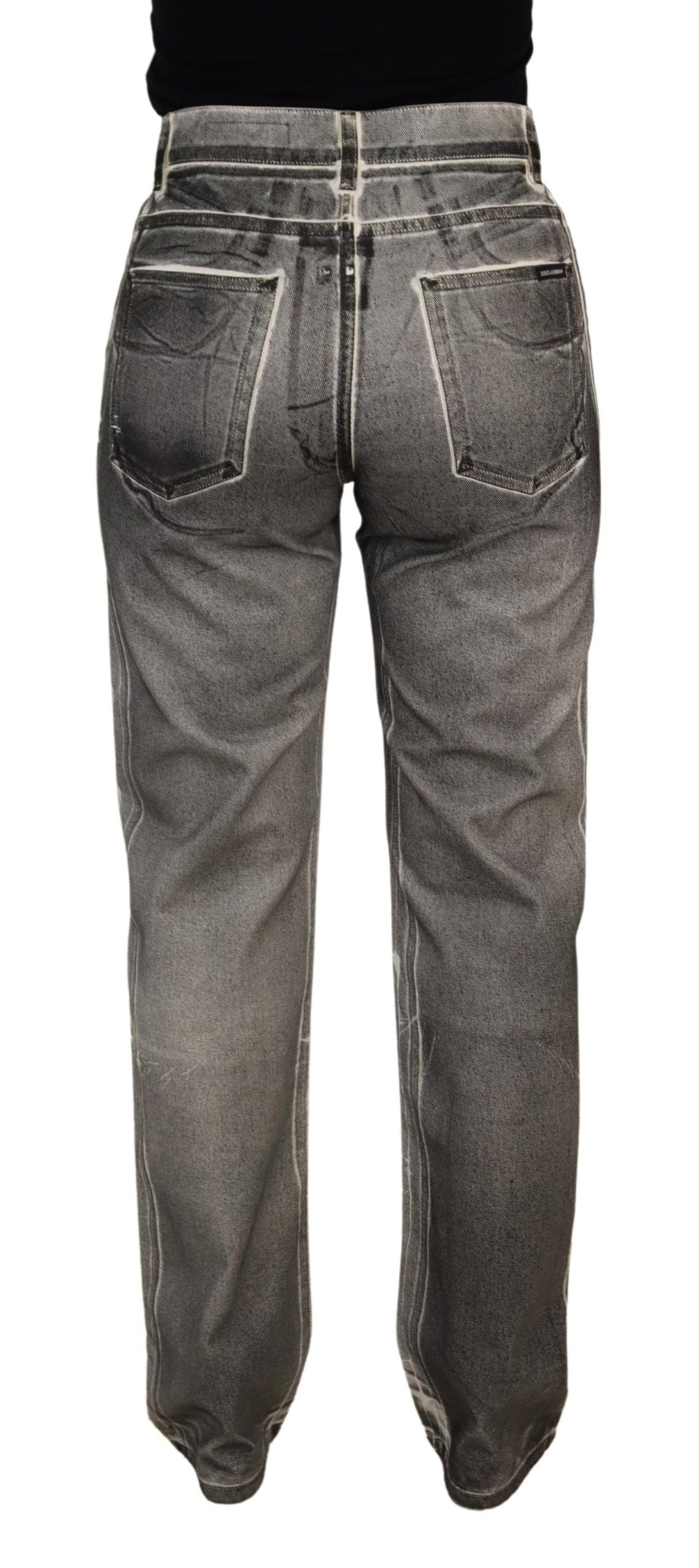 Denim Elegance grigio a vita alta