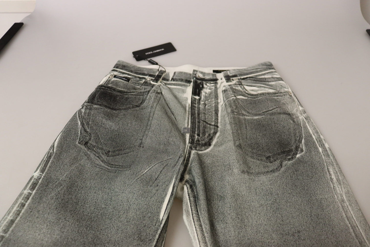 Denim Elegance grigio a vita alta