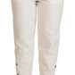Eleganti pantaloni bianchi a vita alta affusolati