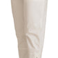 Eleganti pantaloni bianchi a vita alta affusolati