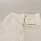 Eleganti pantaloni bianchi a vita alta affusolati