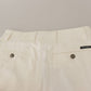 Eleganti pantaloni bianchi a vita alta affusolati