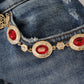 Jeans aderenti a vita alta firmati in blu