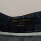 Jeans aderenti a vita alta firmati in blu