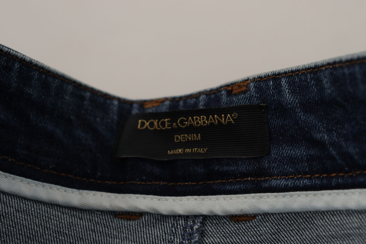 Jeans aderenti a vita alta firmati in blu