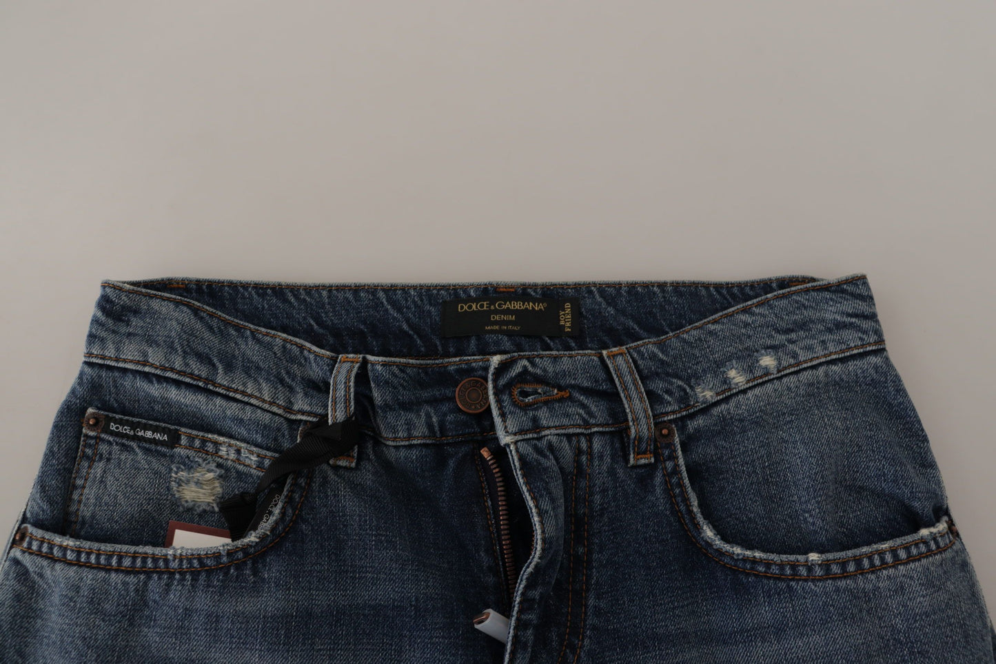Jeans in denim a vita media con taglio boyfriend chic